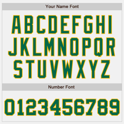 Custom White Kelly Green-Gold Bomber Full-Snap Varsity Letterman Two Tone Jacket