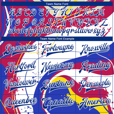 Custom Figure Royal-Red 3D Pattern Design Bomber Full-Snap Varsity Letterman Jacket