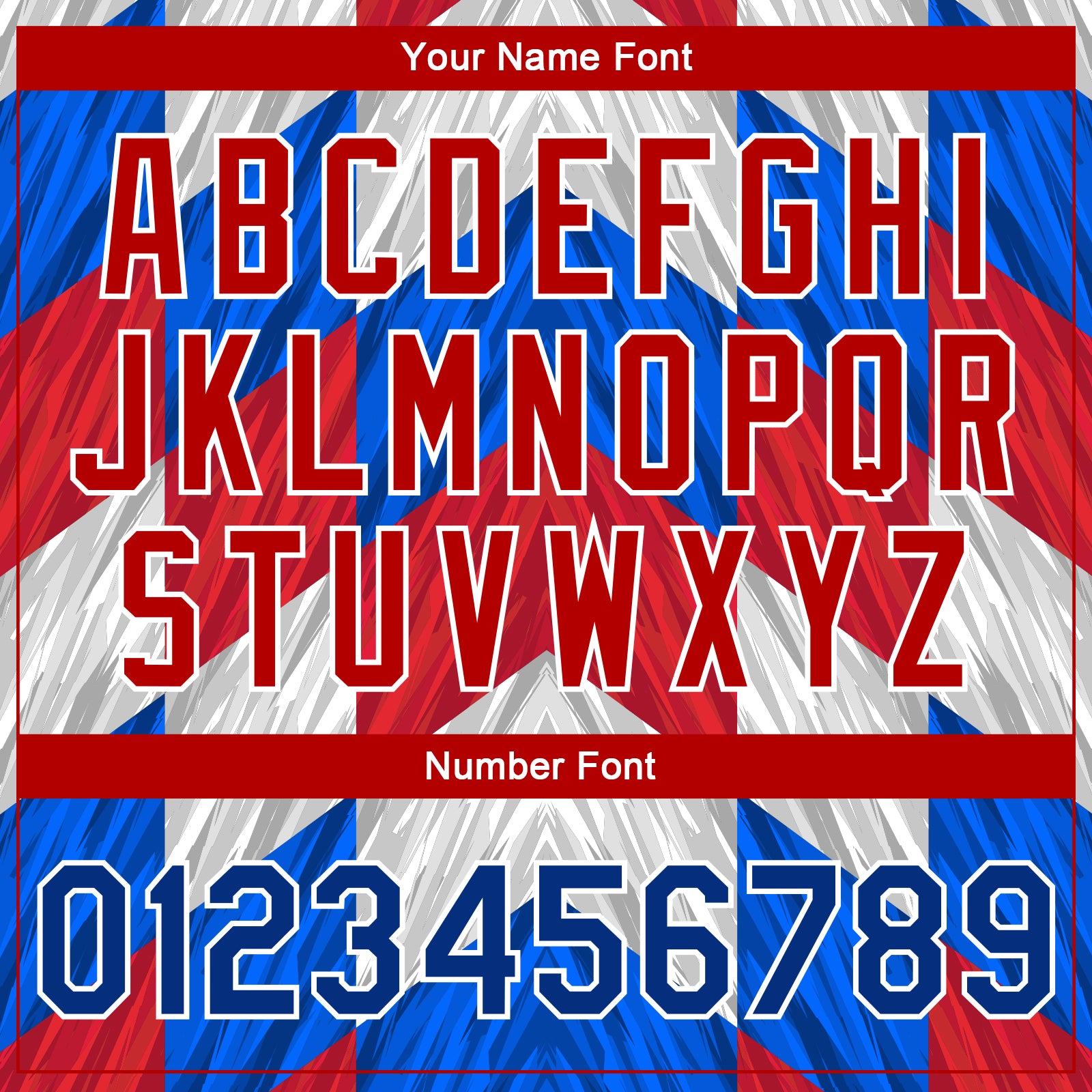 Custom Red Royal-White 3D Pattern Design Bomber Full-Snap Varsity Letterman Jacket