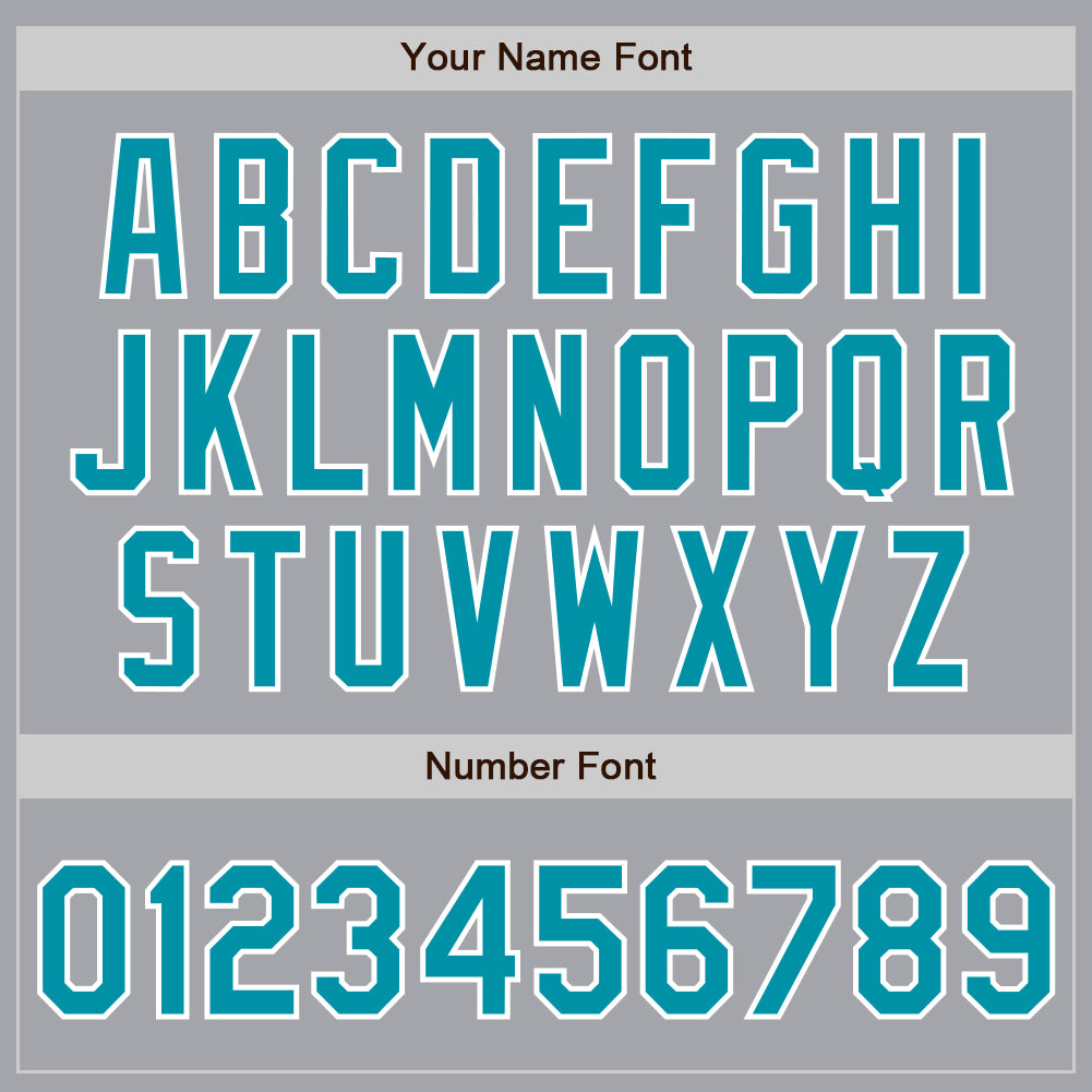 Custom Gray Teal-White Bomber Full-Snap Varsity Letterman Jacket