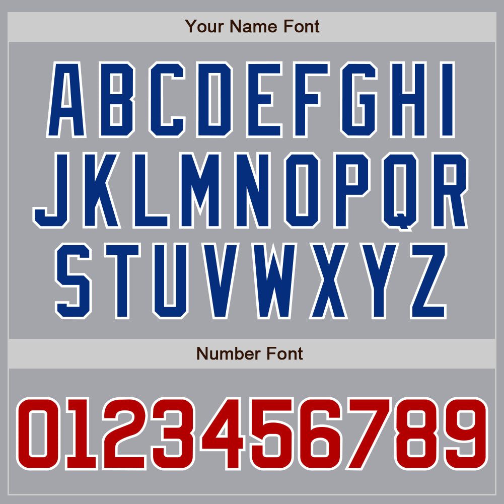 Custom Gray Red-Royal Bomber Full-Snap Varsity Letterman Jacket