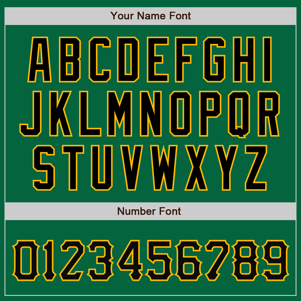 Custom Kelly Green Black-Gold Bomber Full-Snap Varsity Letterman Jacket