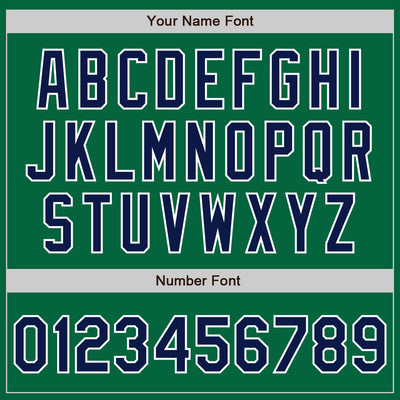 Custom Kelly Green Navy-White Bomber Full-Snap Varsity Letterman Jacket