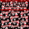 Custom Black White-Red Christmas 3D Bomber Full-Snap Varsity Letterman Jacket