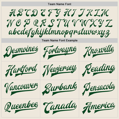 Custom Cream Green Bomber Full-Snap Varsity Letterman Two Tone Jacket