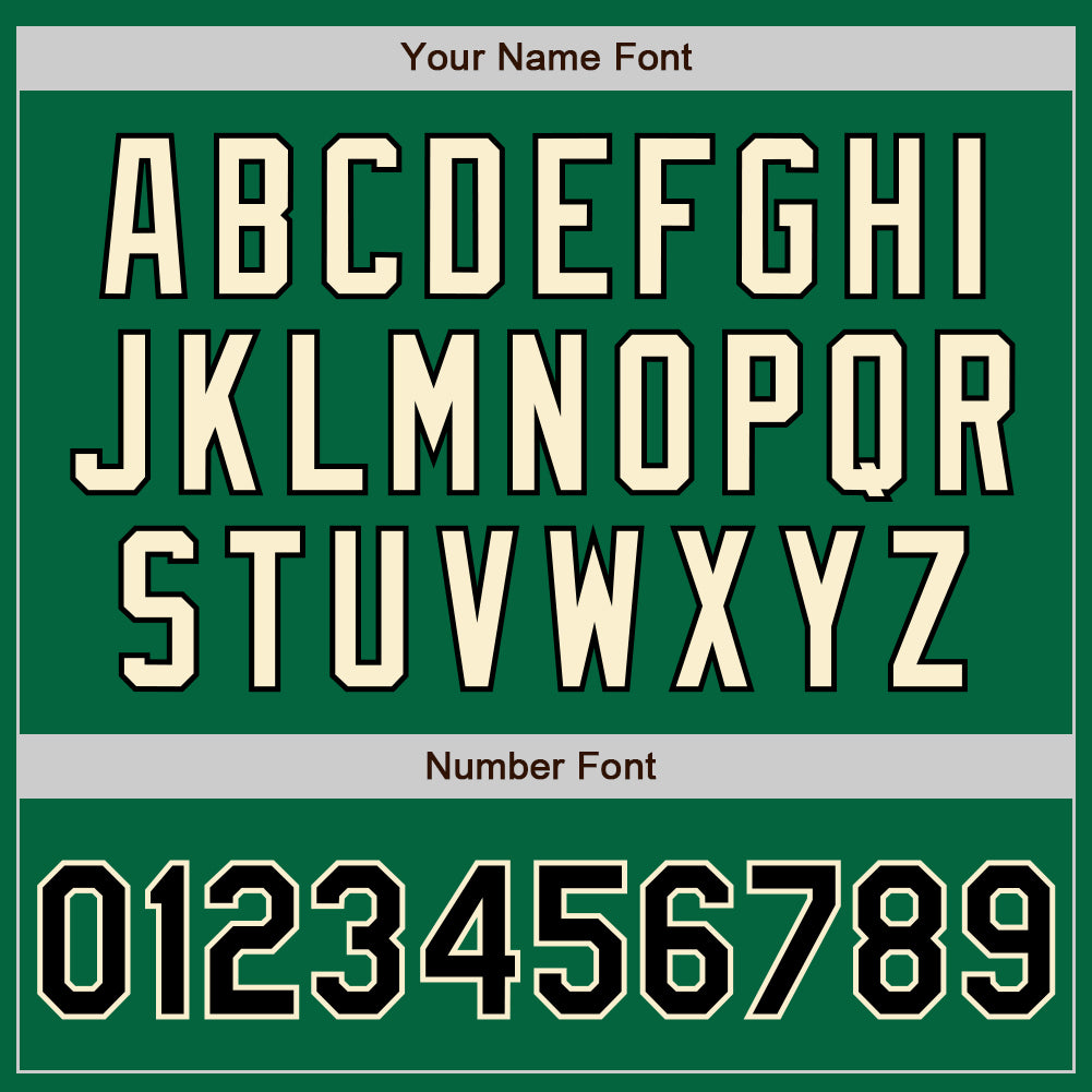 Custom Kelly Green Black-Cream Bomber Full-Snap Varsity Letterman Two Tone Jacket