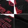 Custom Black Red-Kelly Green Bomber Full-Snap Varsity Letterman Split Fashion Jacket