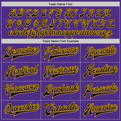 Custom Purple Black-Gold Bomber Full-Snap Varsity Letterman Two Tone Jacket