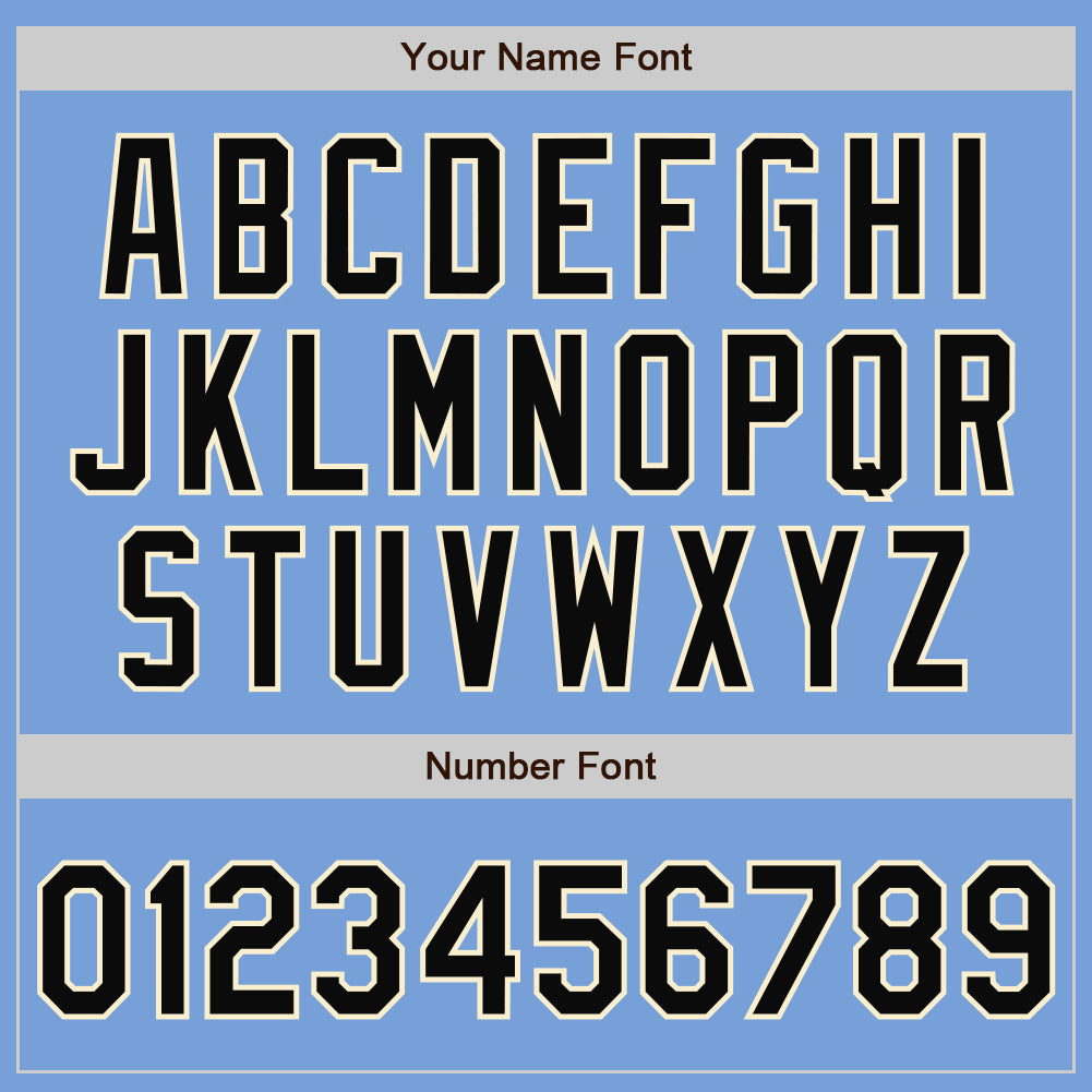 Custom Light Blue Black-Cream Bomber Full-Snap Varsity Letterman Jacket