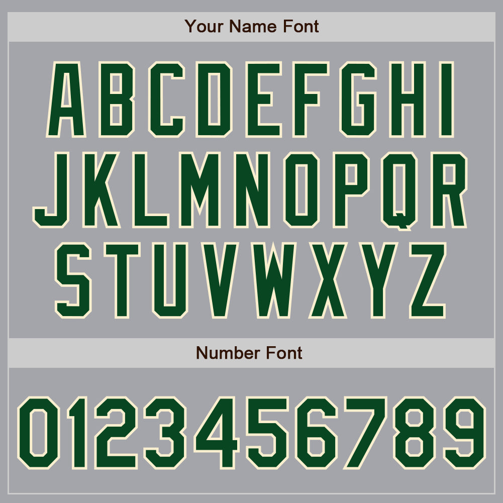 Custom Gray Green-Cream Bomber Full-Snap Varsity Letterman Jacket