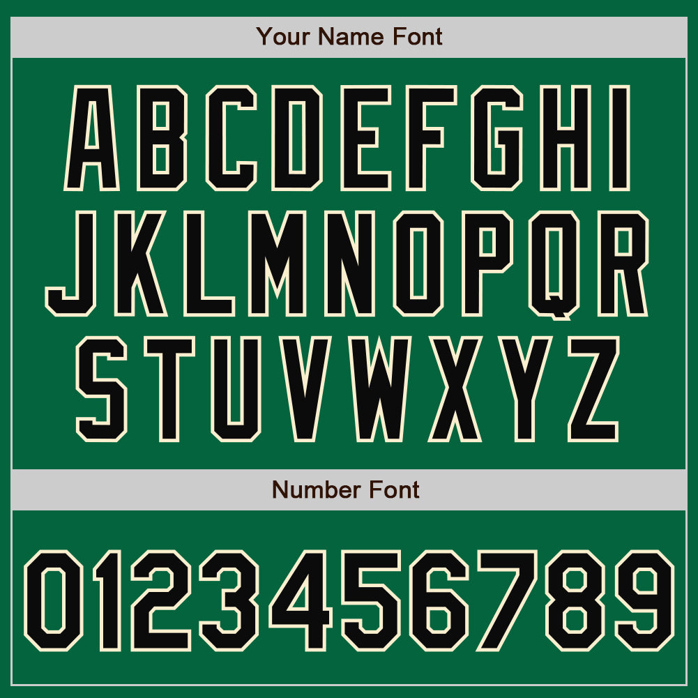 Custom Kelly Green Black-Cream Bomber Full-Snap Varsity Letterman Jacket