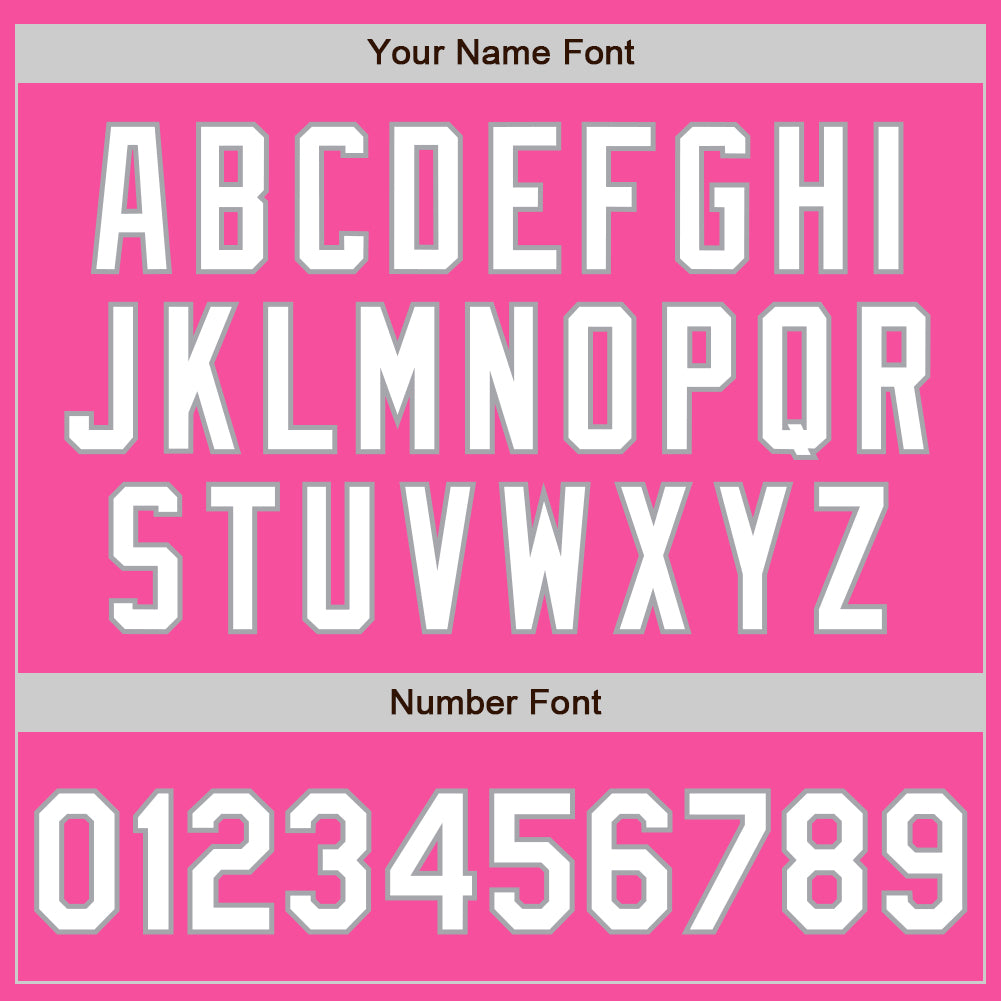 Custom Pink White-Gray Bomber Full-Snap Varsity Letterman Jacket