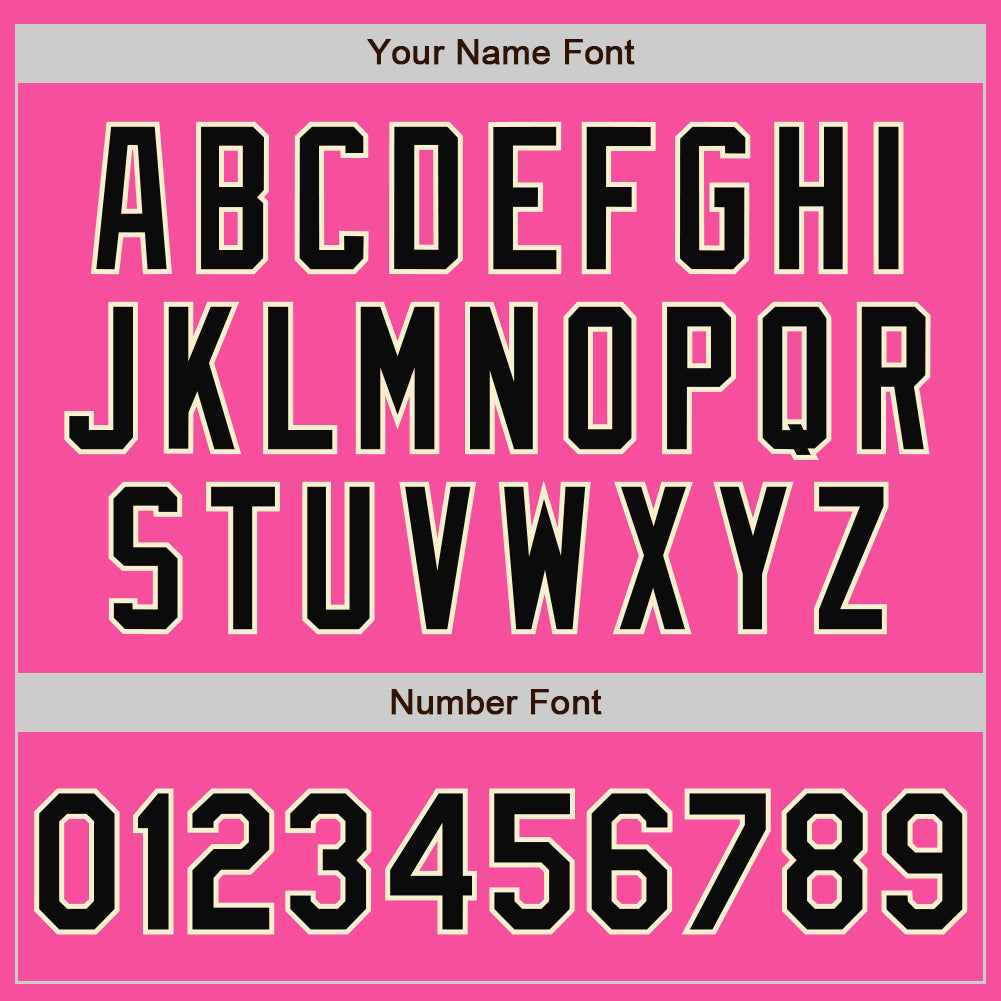 Custom Pink Black-Cream Bomber Full-Snap Varsity Letterman Jacket