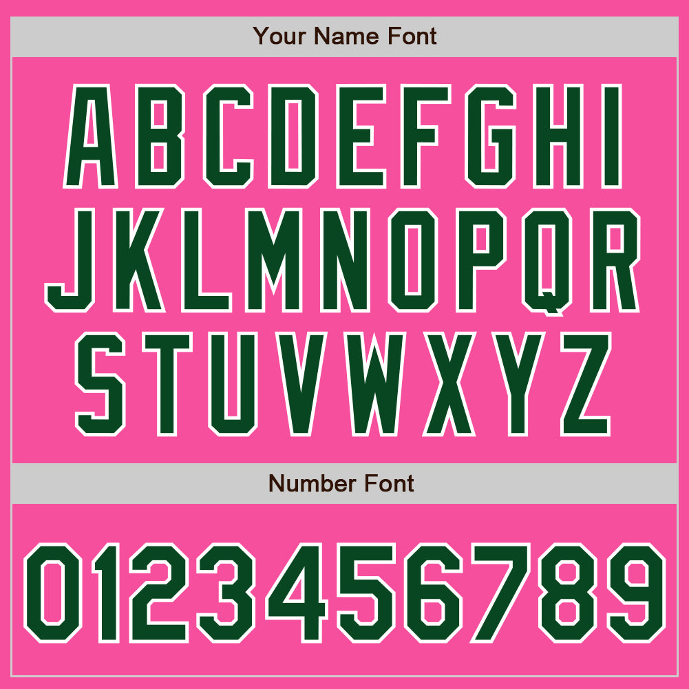 Custom Pink Green-White Bomber Full-Snap Varsity Letterman Two Tone Jacket