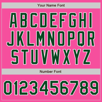 Custom Pink Green-White Bomber Full-Snap Varsity Letterman Two Tone Jacket