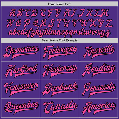 Custom Purple Black-Pink Bomber Full-Snap Varsity Letterman Jacket