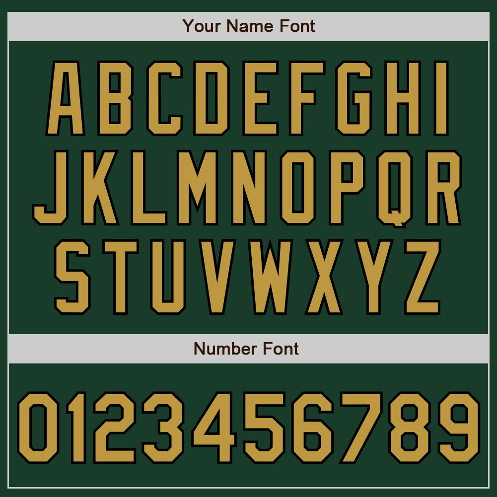 Custom Green Old Gold-Black Bomber Full-Snap Varsity Letterman Jacket