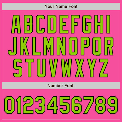 Custom Pink Neon Green-Black Bomber Full-Snap Varsity Letterman Jacket