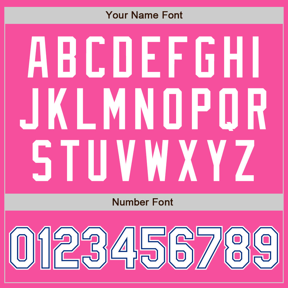 Custom Pink White-Royal Bomber Full-Snap Varsity Letterman Jacket