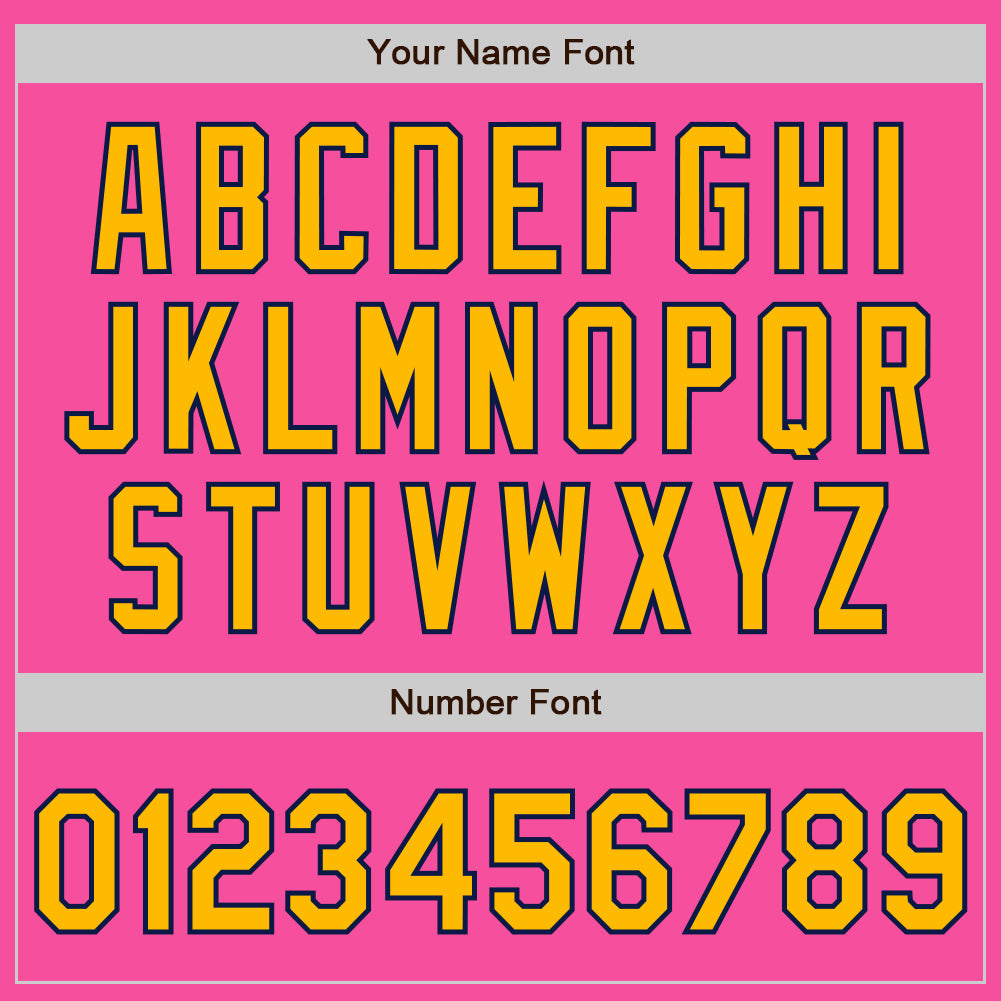 Custom Pink Gold-Navy Bomber Full-Snap Varsity Letterman Jacket