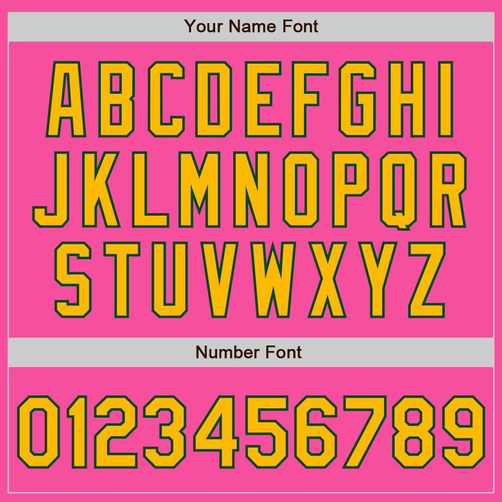 Custom Pink Gold-Green Bomber Full-Snap Varsity Letterman Jacket