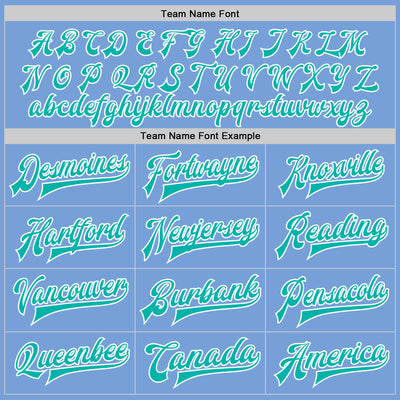 Custom Light Blue Aqua-White Bomber Full-Snap Varsity Letterman Jacket