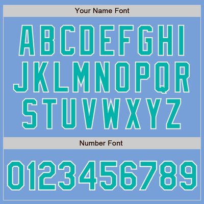 Custom Light Blue Aqua-White Bomber Full-Snap Varsity Letterman Jacket