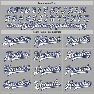 Custom Gray White-Navy Bomber Full-Snap Varsity Letterman Jacket