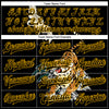 Custom Black Gold Heron And Tiger 3D Pattern Design Bomber Full-Snap Varsity Letterman Jacket