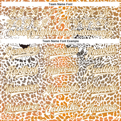 Custom Old Gold White-Black Leopard 3D Pattern Design Bomber Full-Snap Varsity Letterman Jacket