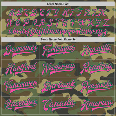 Custom Camo Pink-Kelly Green Bomber Full-Snap Varsity Letterman Salute To Service Jacket