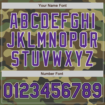 Custom Camo Purple-Black Bomber Full-Snap Varsity Letterman Salute To Service Jacket