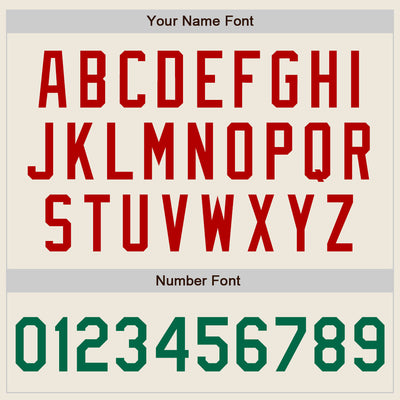 Custom Cream Kelly Green-Red Bomber Full-Snap Varsity Letterman Jacket