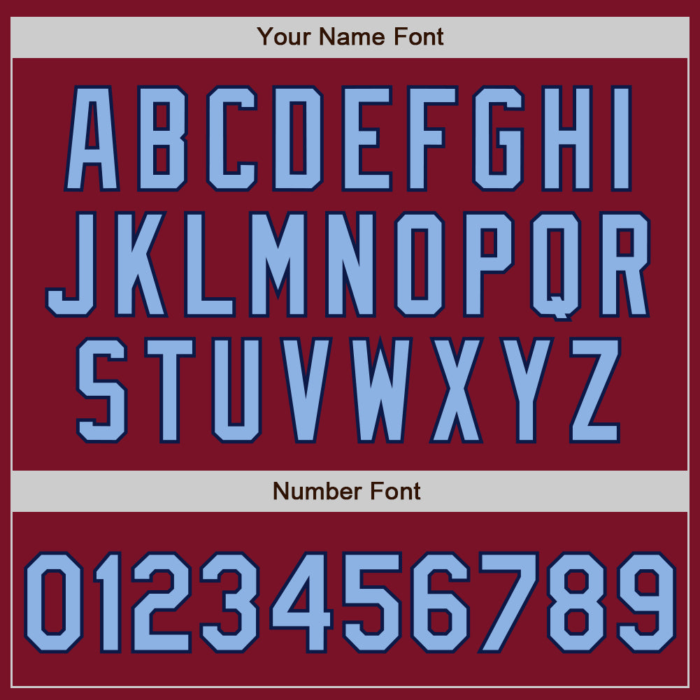 Custom Crimson Light Blue-Navy Bomber Full-Snap Varsity Letterman Jacket