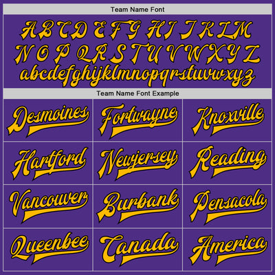 Custom Purple Gold-Black Bomber Full-Snap Varsity Letterman Jacket