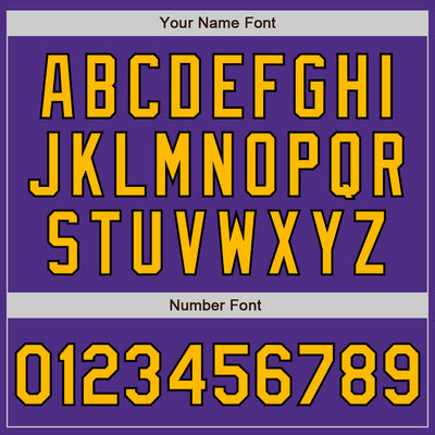 Custom Purple Gold-Black Bomber Full-Snap Varsity Letterman Jacket