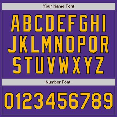 Custom Purple Gold-Navy Bomber Full-Snap Varsity Letterman Jacket