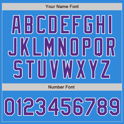 Custom Powder Blue Purple-White Bomber Full-Snap Varsity Letterman Jacket