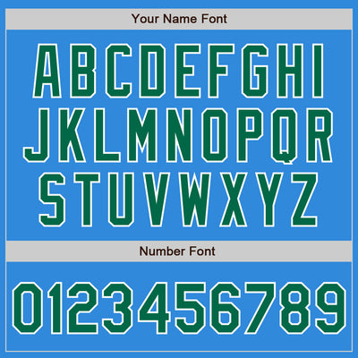 Custom Powder Blue Kelly Green-White Bomber Full-Snap Varsity Letterman Jacket