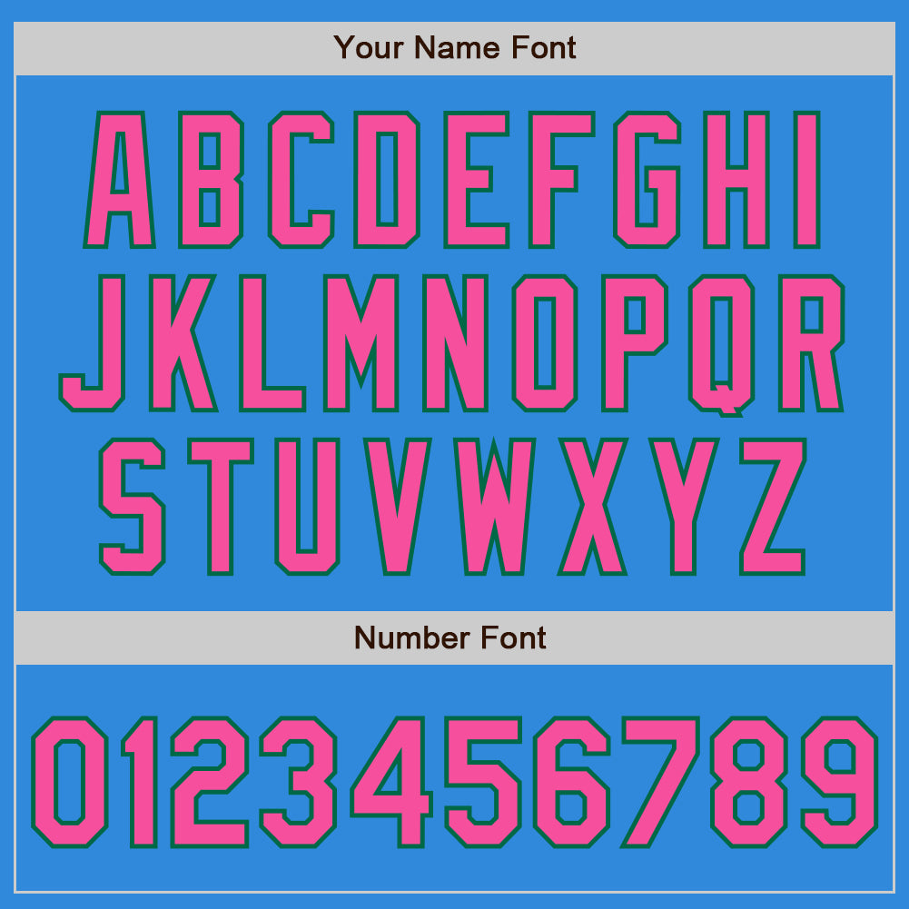 Custom Powder Blue Pink-Kelly Green Bomber Full-Snap Varsity Letterman Jacket