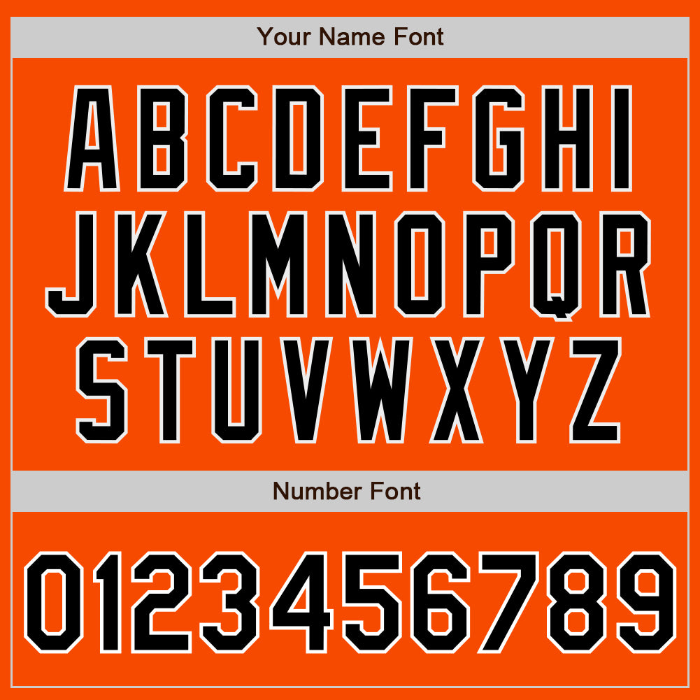 Custom Orange Black-White Bomber Full-Snap Varsity Letterman Jacket