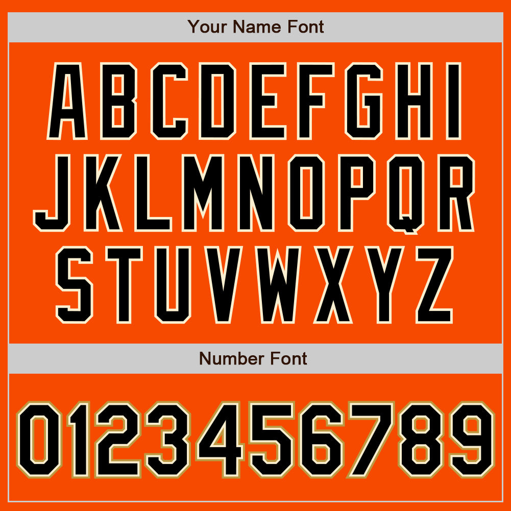 Custom Orange Black Cream-Old Gold Bomber Full-Snap Varsity Letterman Jacket