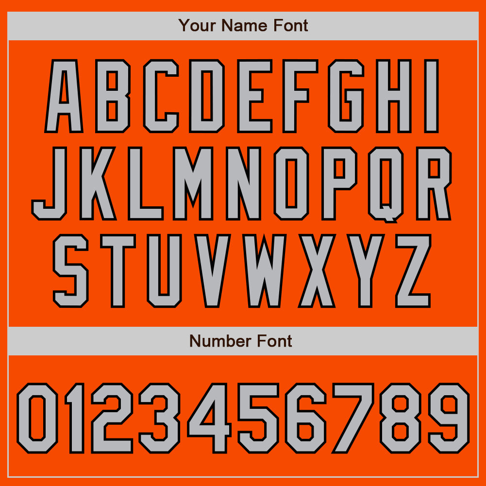 Custom Orange Gray-Black Bomber Full-Snap Varsity Letterman Jacket