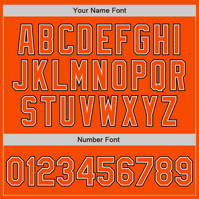 Custom Orange White-Black Bomber Full-Snap Varsity Letterman Jacket