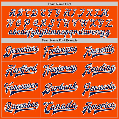 Custom Orange Navy-White Bomber Full-Snap Varsity Letterman Jacket