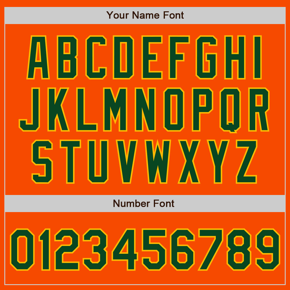 Custom Orange Green-Gold Bomber Full-Snap Varsity Letterman Jacket