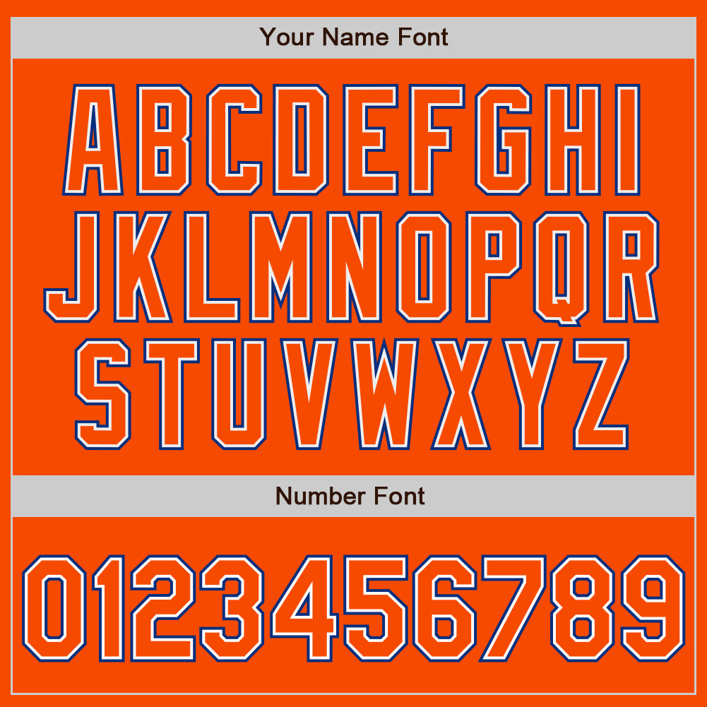 Custom Orange White-Royal Bomber Full-Snap Varsity Letterman Jacket