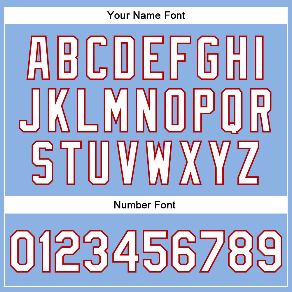 Custom Light Blue White-Red Spartan Logo 3D Pattern Design Bomber Full-Snap Varsity Letterman Two Tone Jacket