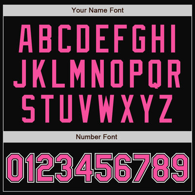 Custom Black Pink-White Bomber Full-Snap Varsity Letterman Two Tone Jacket