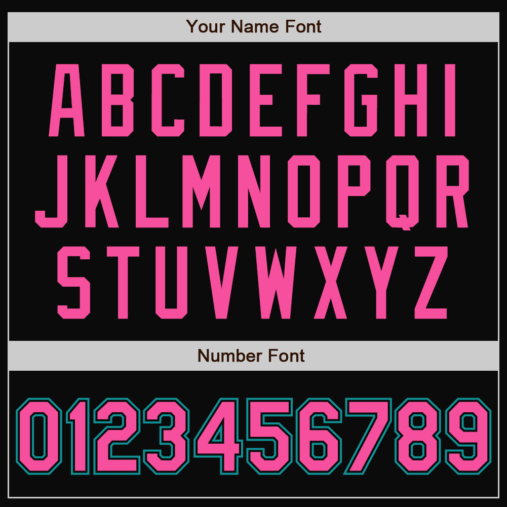 Custom Black Pink-Teal Bomber Full-Snap Varsity Letterman Two Tone Jacket